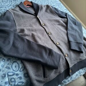 Ted Baker Men's Navy and Gray Button-Up Jacket